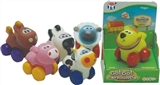 OBL774029 - 卡通动物系列6款混装（搪塑软胶+塑料车轮+滑行功能）1PCS/盒              