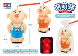 OBL774751 - 电动万向萌萌猪手提灯笼(音乐+2灯)