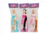 OBL798617 - 3 only top grade 11.5 inch real long hair princess barbie, three orange