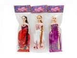 OBL798619 - 3 only top grade 11.5 inch real long hair princess barbie, three orange