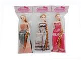 OBL798623 - 3 only top grade 11.5 inch real long hair princess barbie, three orange