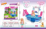 OBL804922 - 6-inch real cabbie girls’ swimming pool with dog theme