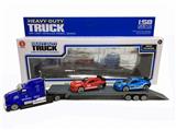 OBL805257 - 合金1：58拖头平板车+3只 1：58合金赛车