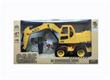 OBL807208 - （手表遥控）2.4G 六通道遥控轮式液压挖掘仿真工程车 1:24