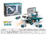 OBL807364 - 灯光音乐可变形合金城市收纳飞机（配3只合金车+1.5V AAx3 不包电）