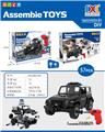 OBL807477 - Gliding police car electric assembly with light and sound 3 ag13 (package electricity) electric drill 2 aa no package