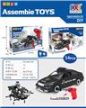 OBL807481 - Gliding police car electric assembly with light and sound 3 ag13 (package electricity) electric drill 2 aa no package