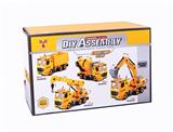OBL809269 - 1:12DIY可拆装积木惯性工程车(散装带4键声光)