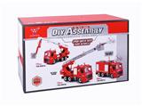 OBL809270 - 1:12DIY可拆装积木惯性消防车(散装带4键声光可喷水)