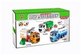 OBL809271 - 1:12DIY可拆装积木惯性环卫车(带4键声光)