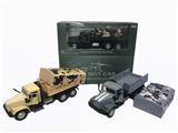 OBL809354 - 长头开门回力军卡运输车军绿/土黄/灰色三色混带灯光音乐（包3*AG3）