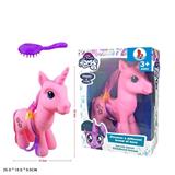 OBL810817 - Evade glue super-sized plum unicorn horse with light music with butterfly hairpin butterfly comb