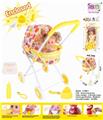 OBL813488 - Baby iron trolley 12" doll (doll drinks water and urine, with bottle, toilet, urine is not wet, mirror and comb)