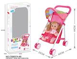 OBL813494 - Baby sunshade trolley 14 "4 sound doll (tin)
