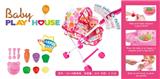 OBL813549 - 12 doll and sunshade baby stroller (plastic)