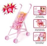 OBL813568 - Baby stroller and 14 doll (baby drink water to pee, with bottle, toilet and diaper)