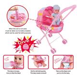 OBL813576 - 12 doll and two in one baby sunshade trolley