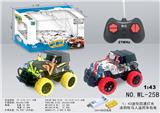 OBL814031 - 1:43迷你四通灯光涂鸦牧马人遥控车包电(2AA+USB充电座)