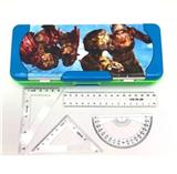 OBL815229 - 23.5*10*4.7CM塑料两面笔盒加尺子