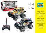 OBL815597 - 1:18四通灯光路虎卫士涂鸦越野遥控车
