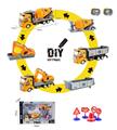 OBL815677 - DIY城市工程系列 - 1:48平头回力工程车配路标 (搅拌车/挖掘机/自卸车）