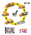 OBL815678 - DIY城市工程系列 - 1:48合金长头回力工程车配路标 (搅拌车/挖掘机/自卸车）