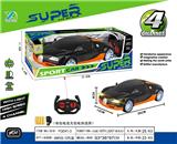 OBL815768 - 1:14四通带前灯布加迪黑窗遥控车(不包电)