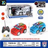 OBL815799 - Q版四通带灯光丰田遥控警车(不包电)