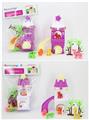 OBL816309 - Castle slide set 5 animals 2 tree (2, orange)