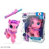 OBL822325 - Enamel super large balloon cartoon horse with light music with perm stick