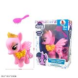 OBL822326 - Enamel super large crown cartoon horse with light music with butterfly and butterfly comb