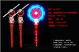 OBL822401 - Transparent santa 12 lights windmill with christmas singer handle and flashing light