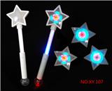 OBL822531 - 实色五角星3D变幻旋转棒（可做粉蓝白3色）