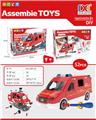 OBL823728 - 滑行消防车手动拼装带灯光声音3个AG13（包电）