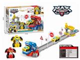 OBL824068 - One flash deformable vehicle (yellow red 2 color mixture) + tyrannosaurus rex track