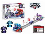 OBL824069 - One flash deformation vehicle (purple blue 2 color mixture) + tyrannosaurus rex track