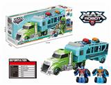 OBL824089 - Green large tractor + carriage + one flash deformation vehicle