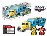 OBL824091 - Yellow large tractor + carriage + one flash deformation vehicle