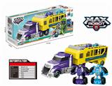 OBL824093 - Purple large tractor + carriage + one flash deformation vehicle