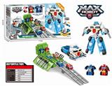 OBL824102 - White large deformation tractor + carriage + Flash deformation vehicle