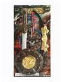 OBL825840 - SWORD, ELECTROPLATED BOW AND ARROW, ROUND SHIELD COMBINATION