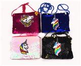 OBL827017 - 12 PACKS 1 BAG 20.5 X 15CM UNICORN BEADED TABLET BAG