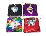 OBL827019 - 12 PACKS 1 BAG 11 X 11CM SMALL UNICORN BEADED TABLET BAG
