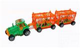 OBL829633 - TWO ANIMAL CAGES TOWED BY INERTIAL FARMERS CART