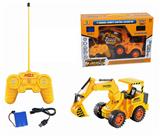 OBL833237 - 遥控特技灯光工程车（挖掘机、5通带七彩灯、配带3.6V充电电池和USB充电线)