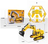 OBL833249 - 12通道遥控履带挖掘机/三种音乐自动切换模式/一键启动/前进/后退/左转/右转/音乐/炫彩灯光车身680°旋转