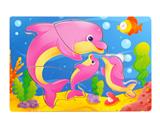 OBL836898 - 木制海豚填色拼图
