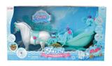 OBL838384 - DOUBLE HORSE SNOW PRINCESS CARRIAGE (WITHOUT DOLL)