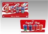 OBL839182 - COKE CUP FOUR CUPS OF CRYSTAL MUD.