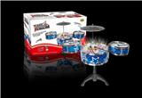 OBL840762 - RED AND BLUE 2-COLOR FLASH SOUND-CONTROLLED MUSIC JAZZ DRUM SET 3 DRUMS.
